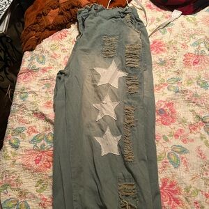 Stylish denim Pants with Star Accents